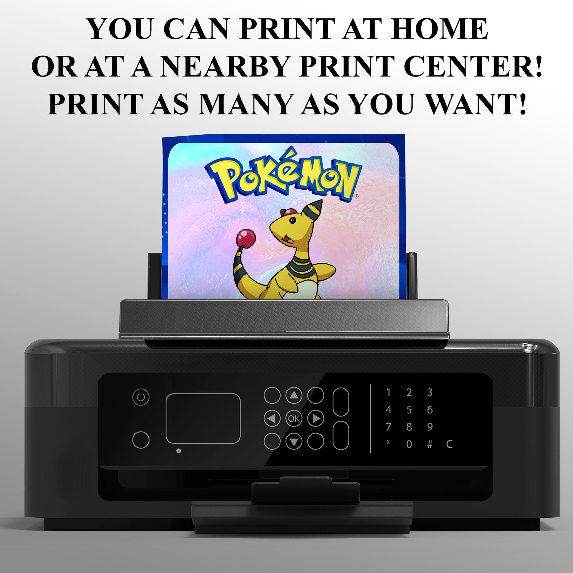 Ampharos Invitation Template | Pokemon Birthday Invite - CreativeRino