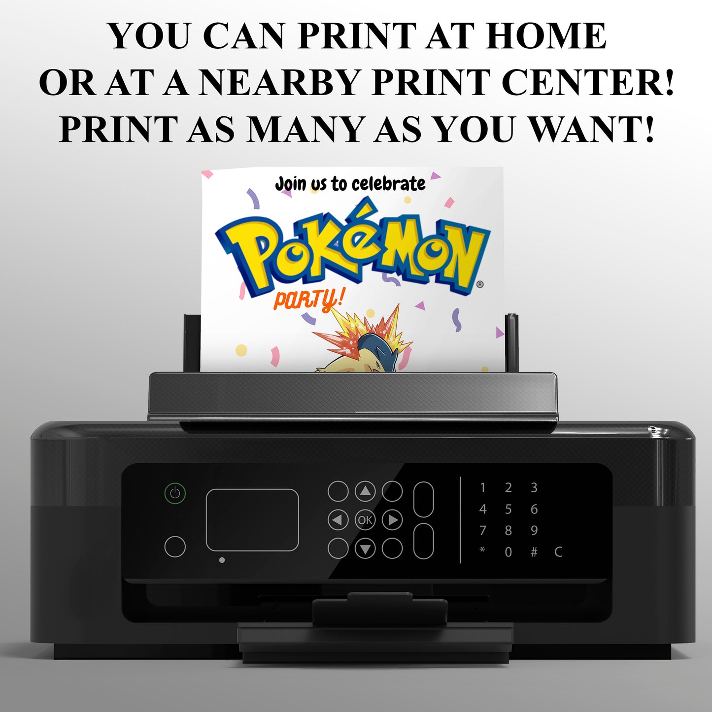 Typhlosion Birthday Invitation Template | Pokemon Invite - CreativeRino