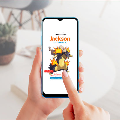 Typhlosion Birthday Party Invitation Template | Pokemon Invite - CreativeRino