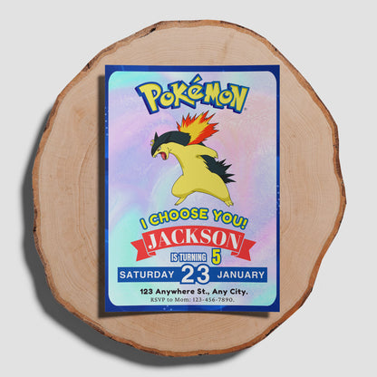 Typhlosion Invitation Template | Pokemon Birthday Invite - CreativeRino