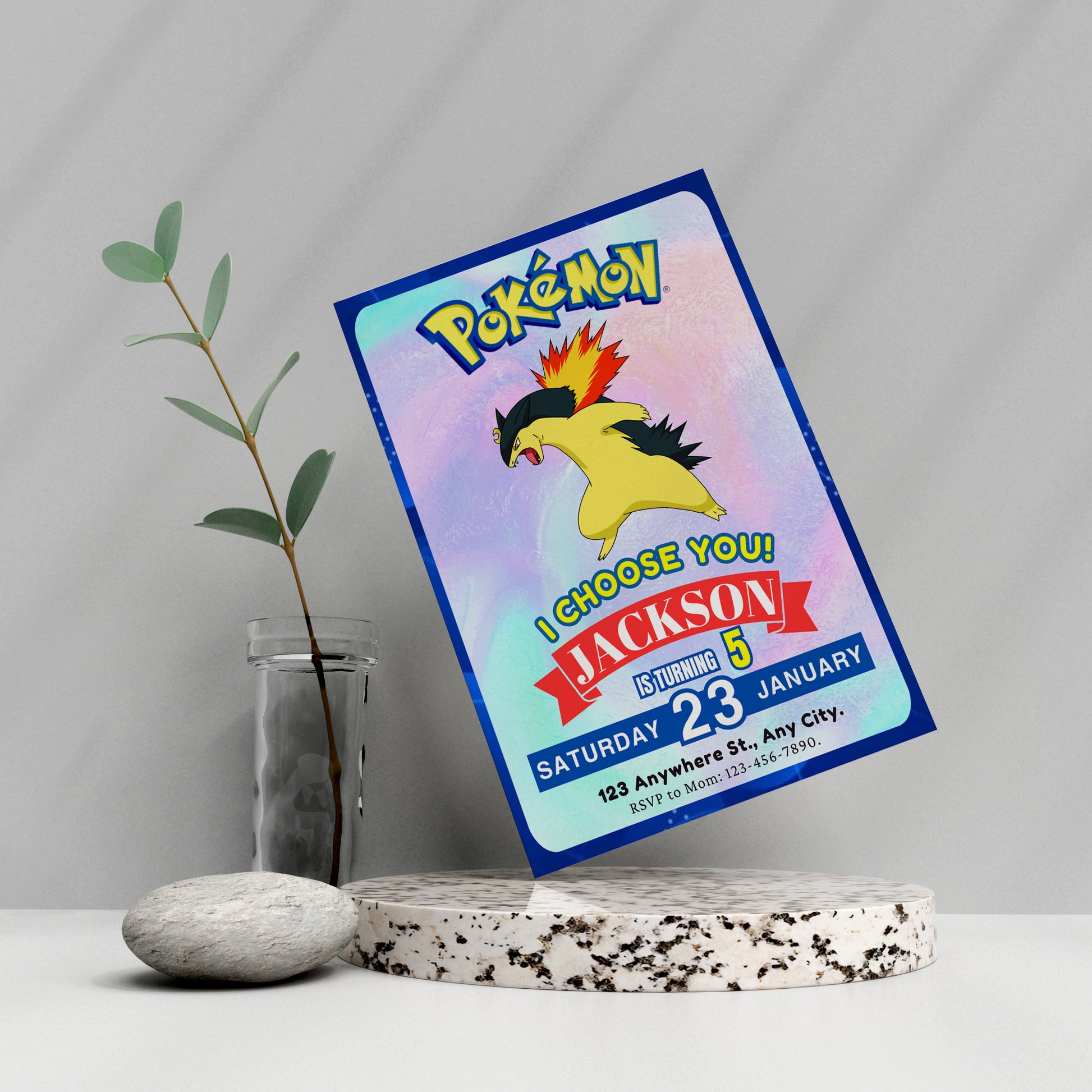 Typhlosion Invitation Template | Pokemon Birthday Invite - CreativeRino