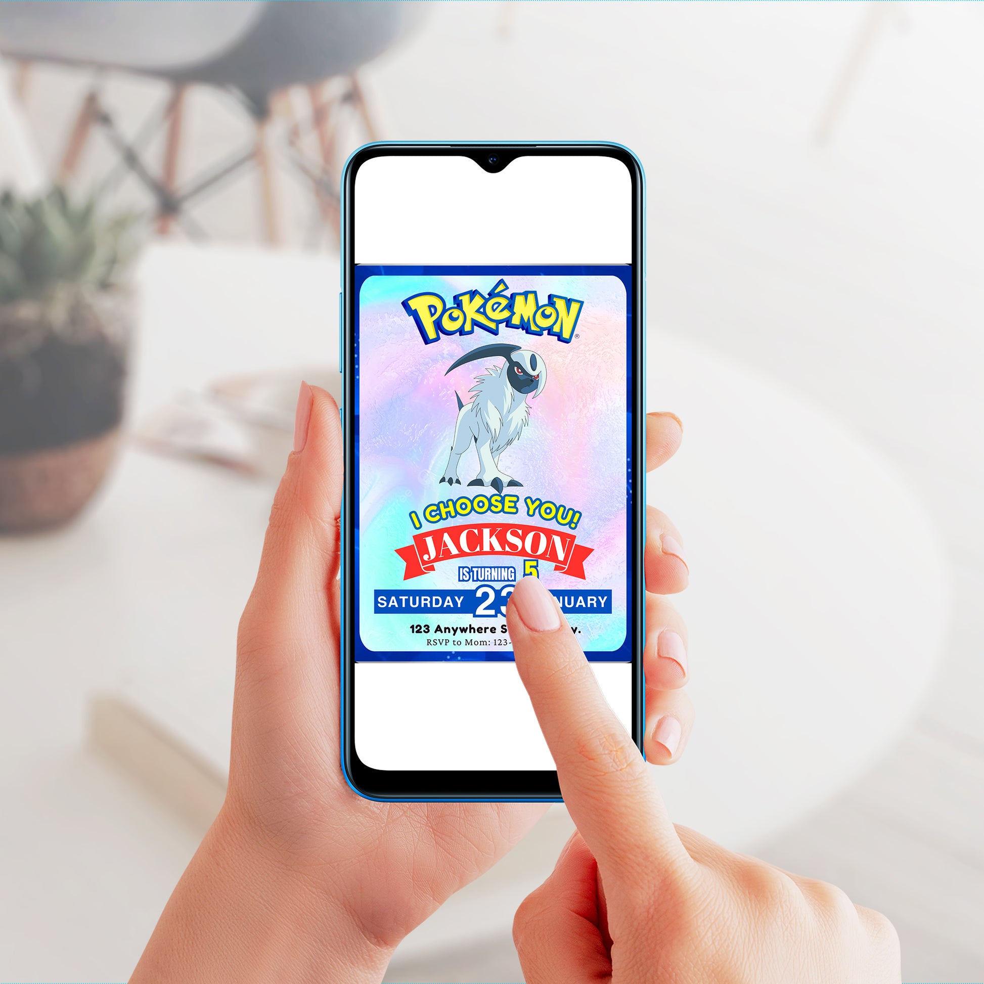 Absol Invitation Template | Pokemon Birthday Invite - CreativeRino