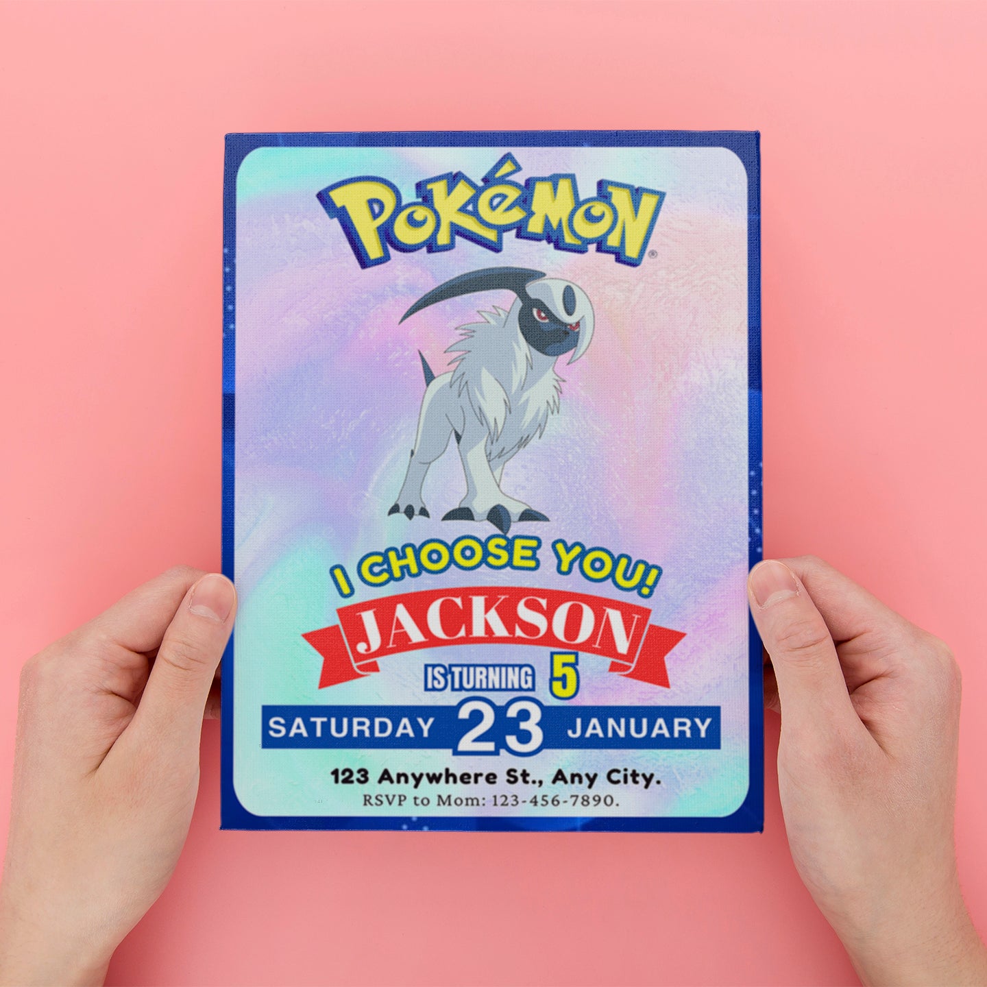 Absol Invitation Template | Pokemon Birthday Invite - CreativeRino