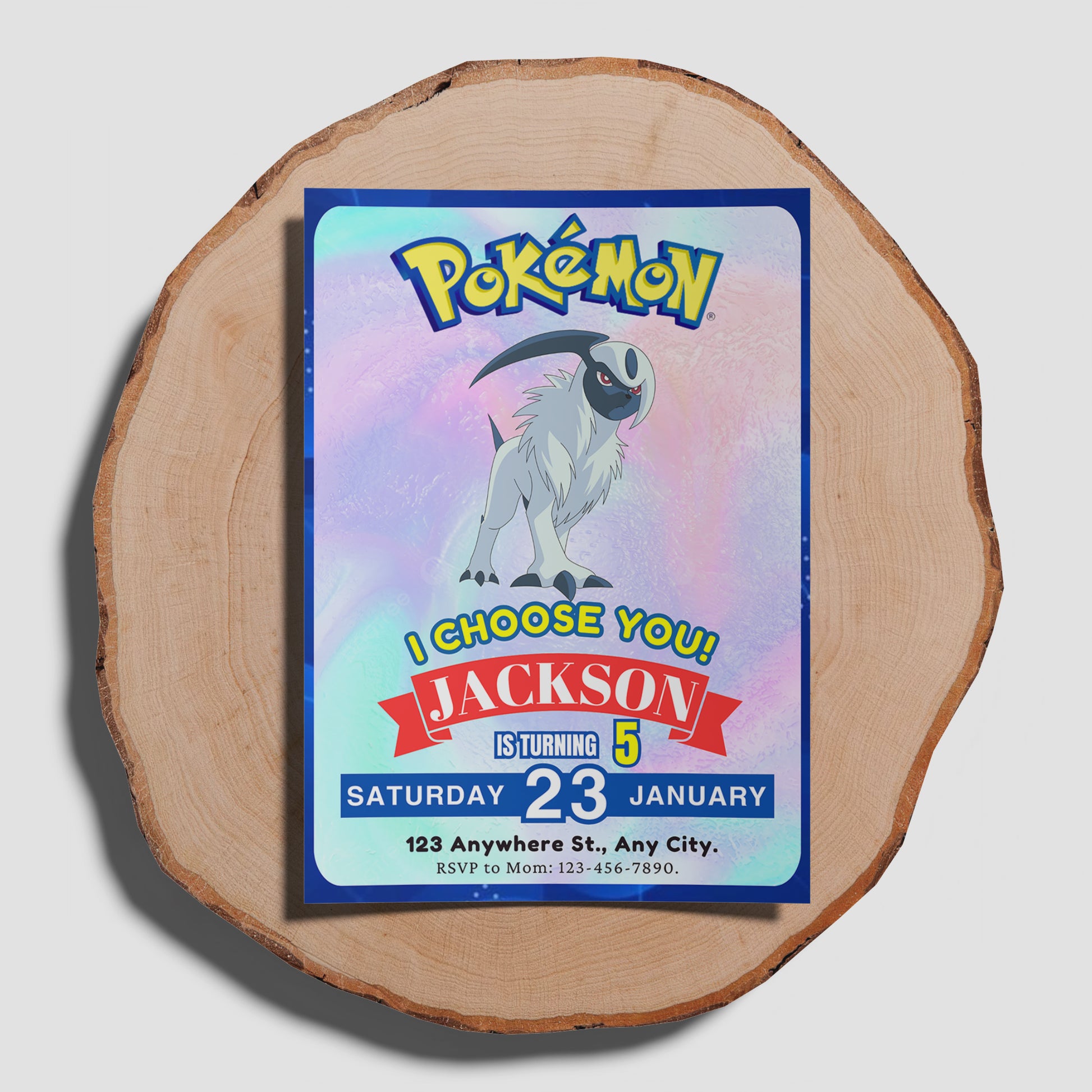 Absol Invitation Template | Pokemon Birthday Invite - CreativeRino
