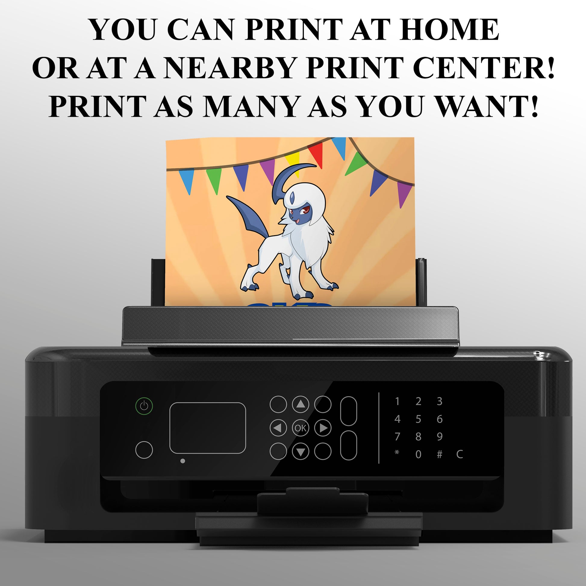 Absol Pokemon Birthday Party Invitation Template - CreativeRino