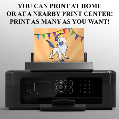 Absol Pokemon Birthday Party Invitation Template - CreativeRino
