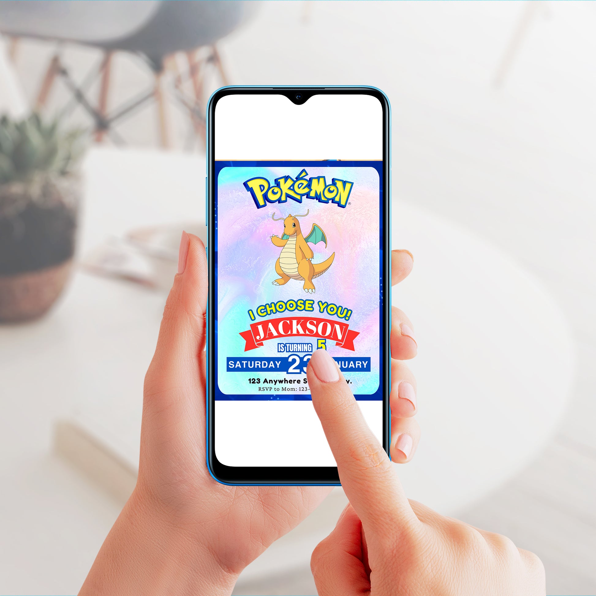 Dragonite Invitation Template | Pokemon Birthday Invite - CreativeRino