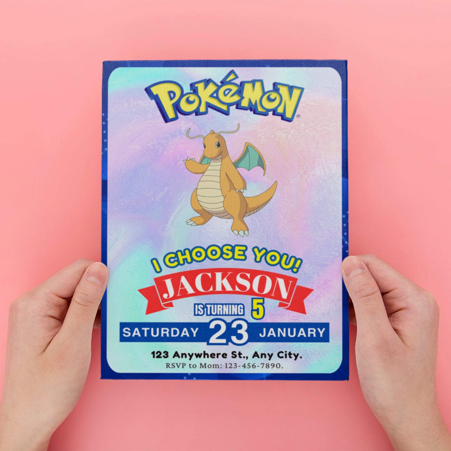 Dragonite Invitation Template | Pokemon Birthday Invite - CreativeRino