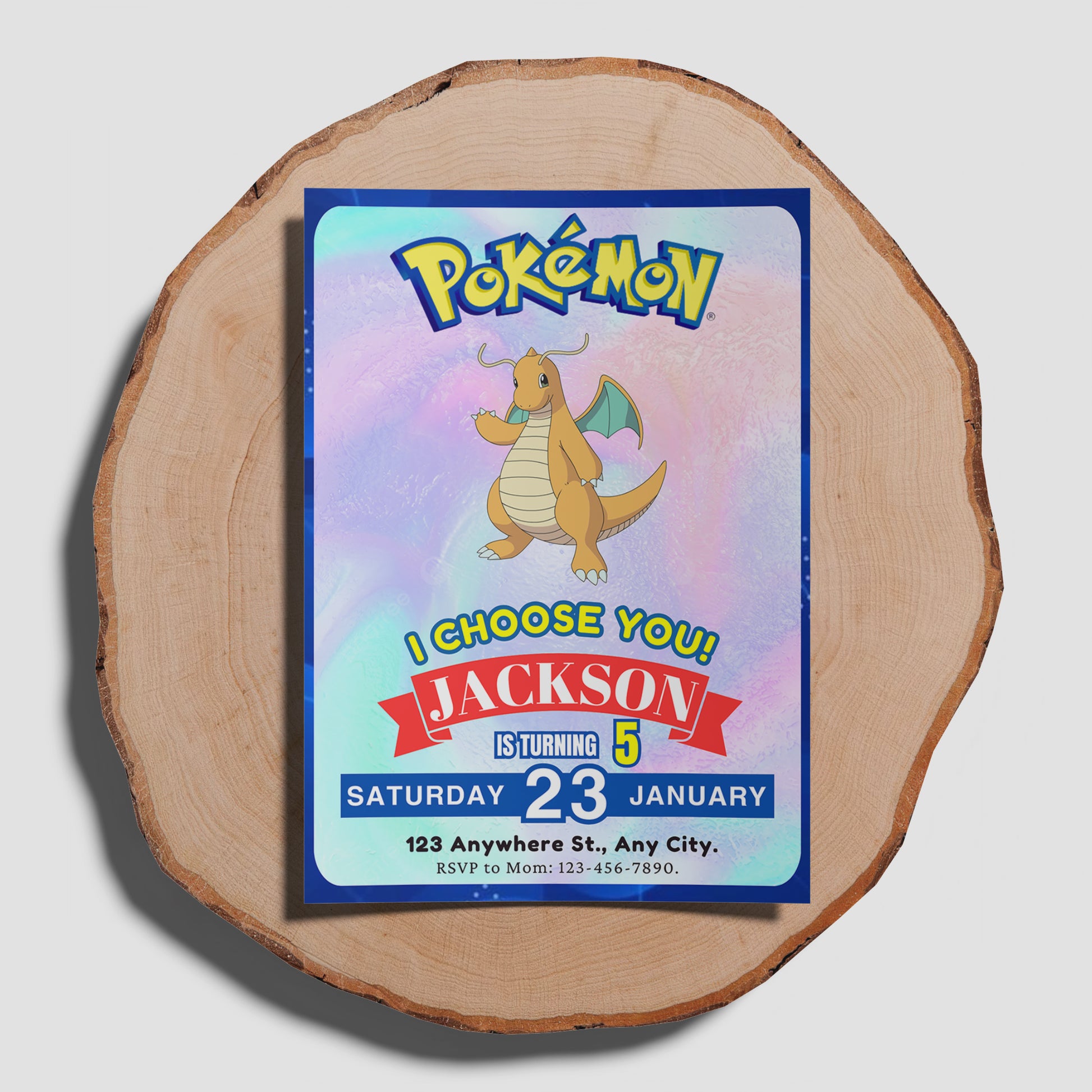 Dragonite Invitation Template | Pokemon Birthday Invite - CreativeRino