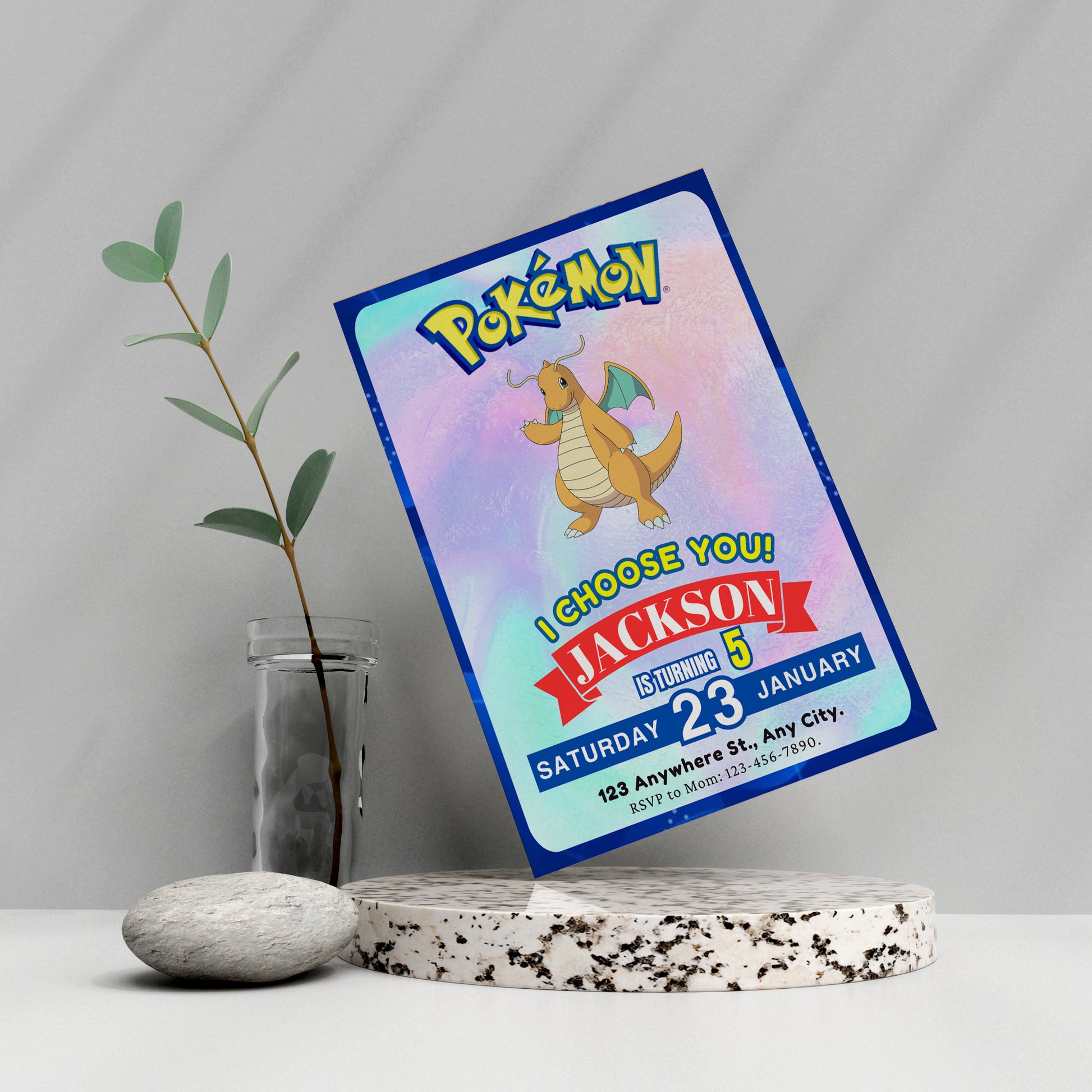 Dragonite Invitation Template | Pokemon Birthday Invite - CreativeRino