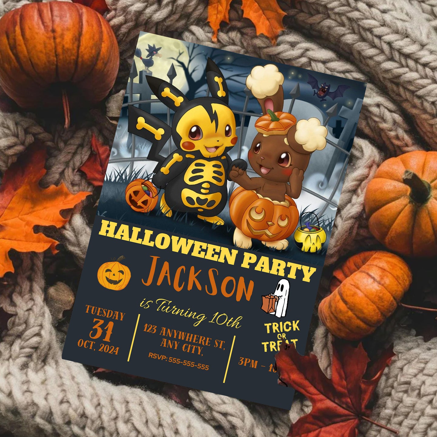 Pokemon Halloween Party Invitation Template