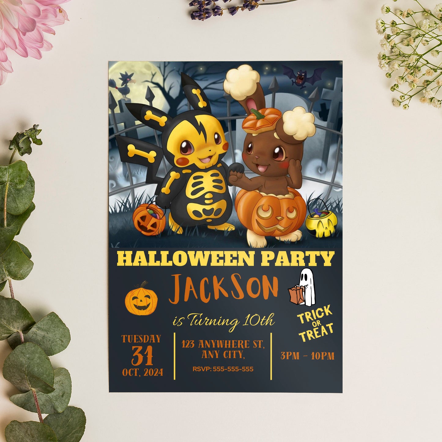 Pokemon Halloween Party Invitation Template