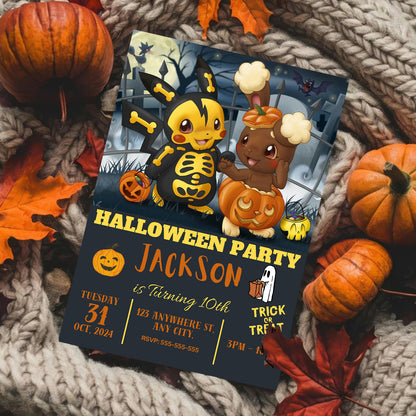 Pokemon Halloween Party Invitation Template - CreativeRino