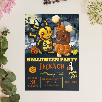 Pokemon Halloween Party Invitation Template - CreativeRino