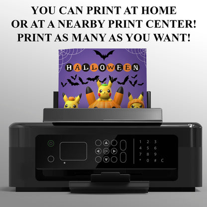 Pikachu Pokemon Halloween Invitation Template - CreativeRino