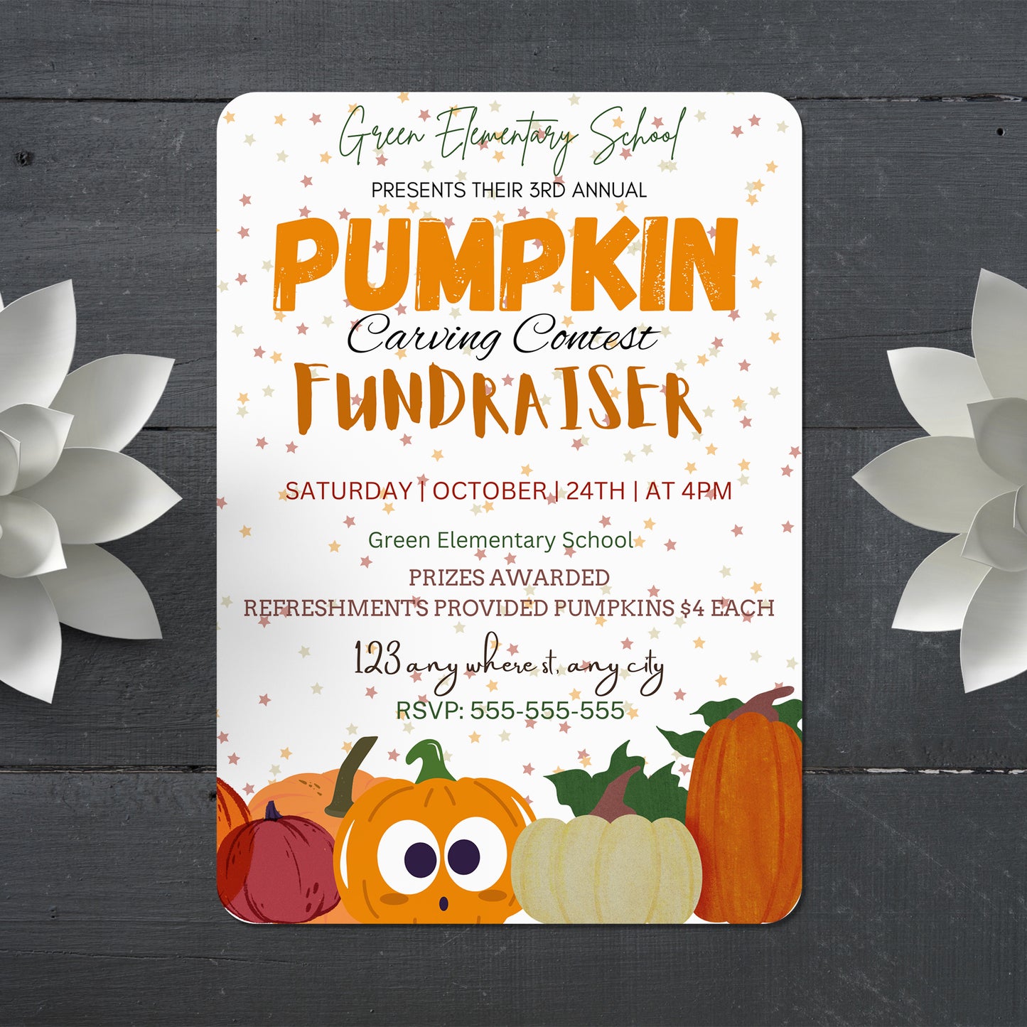 Pumpkin Carving Contest Halloween Fundraiser Invitation Template