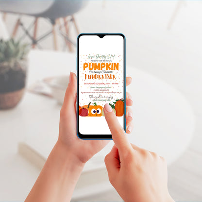 Pumpkin Carving Contest Halloween Fundraiser Invitation Template - CreativeRino