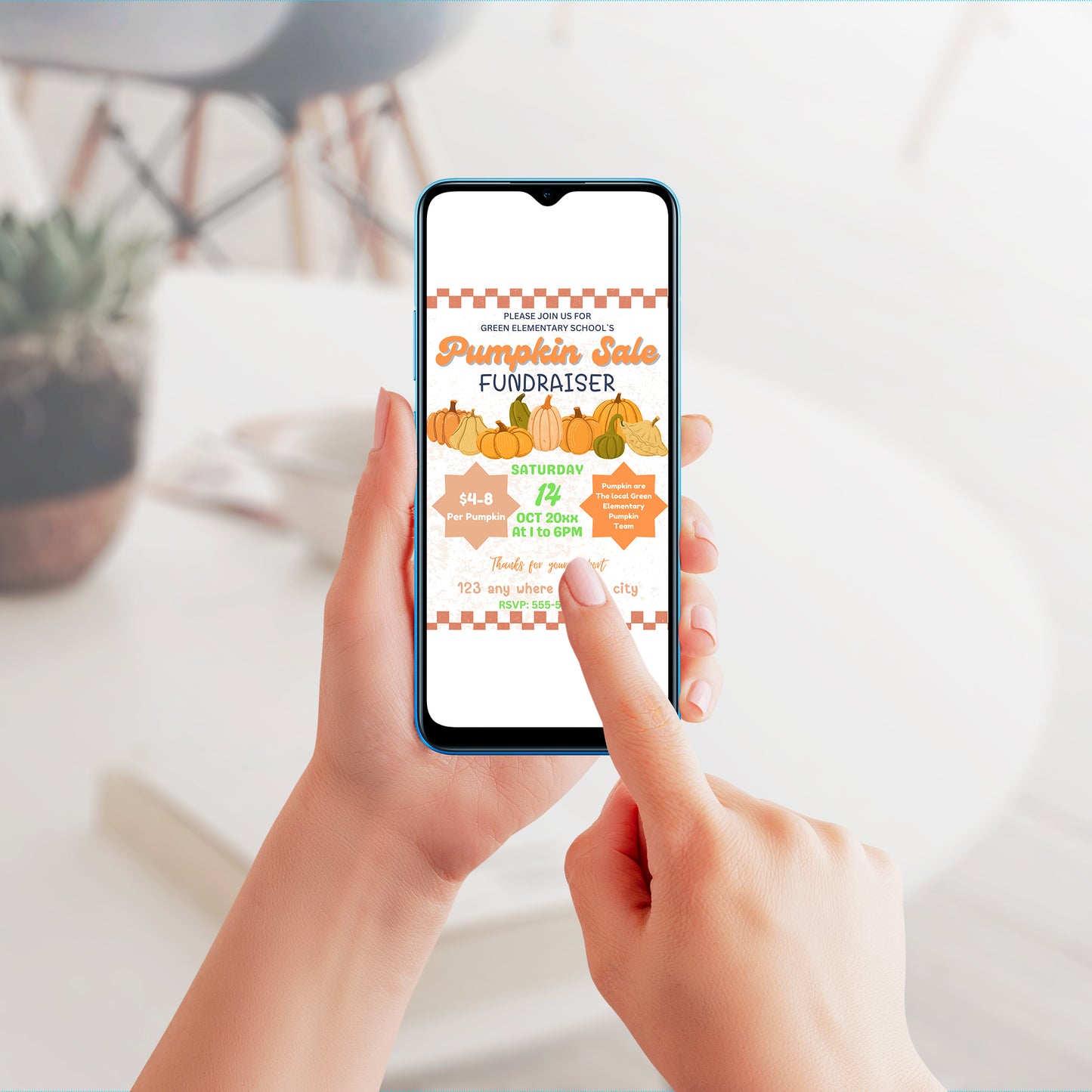 Pumpkin Sale Fundraiser Halloween Invitation Template - CreativeRino