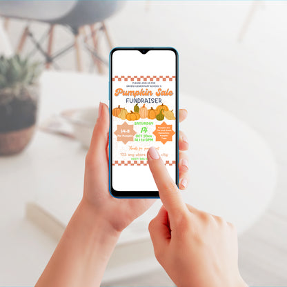 Pumpkin Sale Fundraiser Halloween Invitation Template - CreativeRino