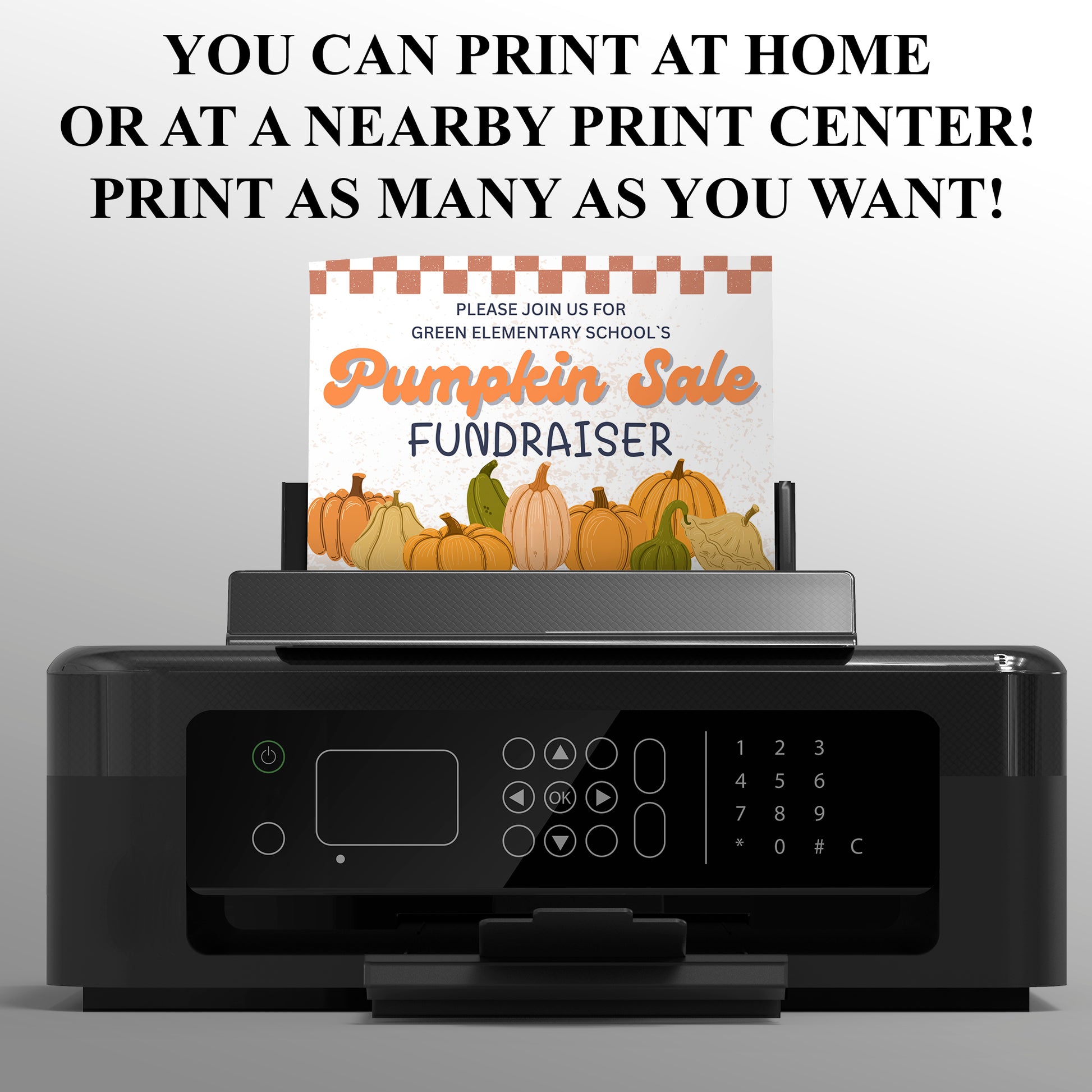 Pumpkin Sale Fundraiser Halloween Invitation Template - CreativeRino