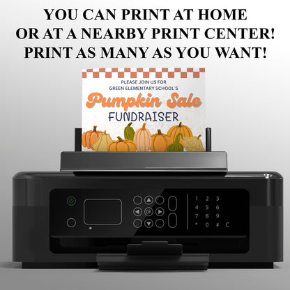 Pumpkin Sale Fundraiser Halloween Invitation Template - CreativeRino