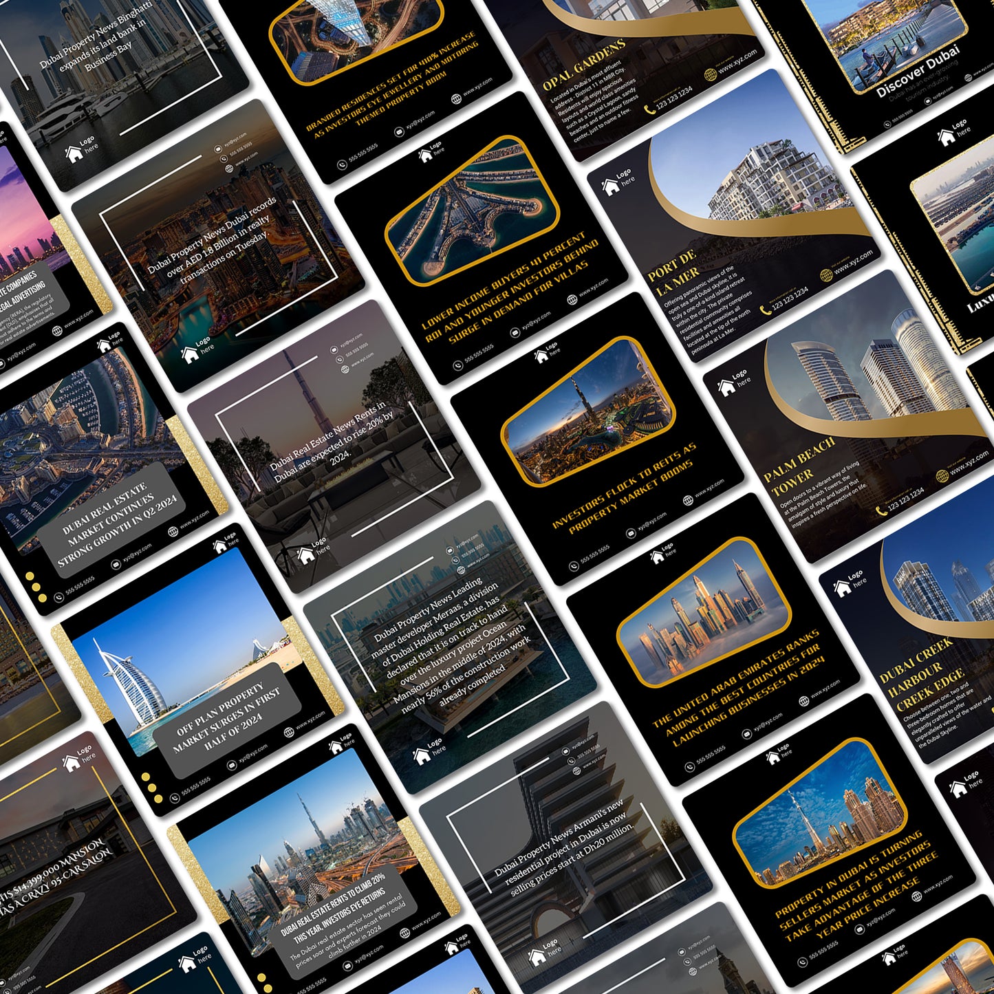 Dubai Real Estate Social Media Templates - For your Instagram, Facebook, LinkedIn