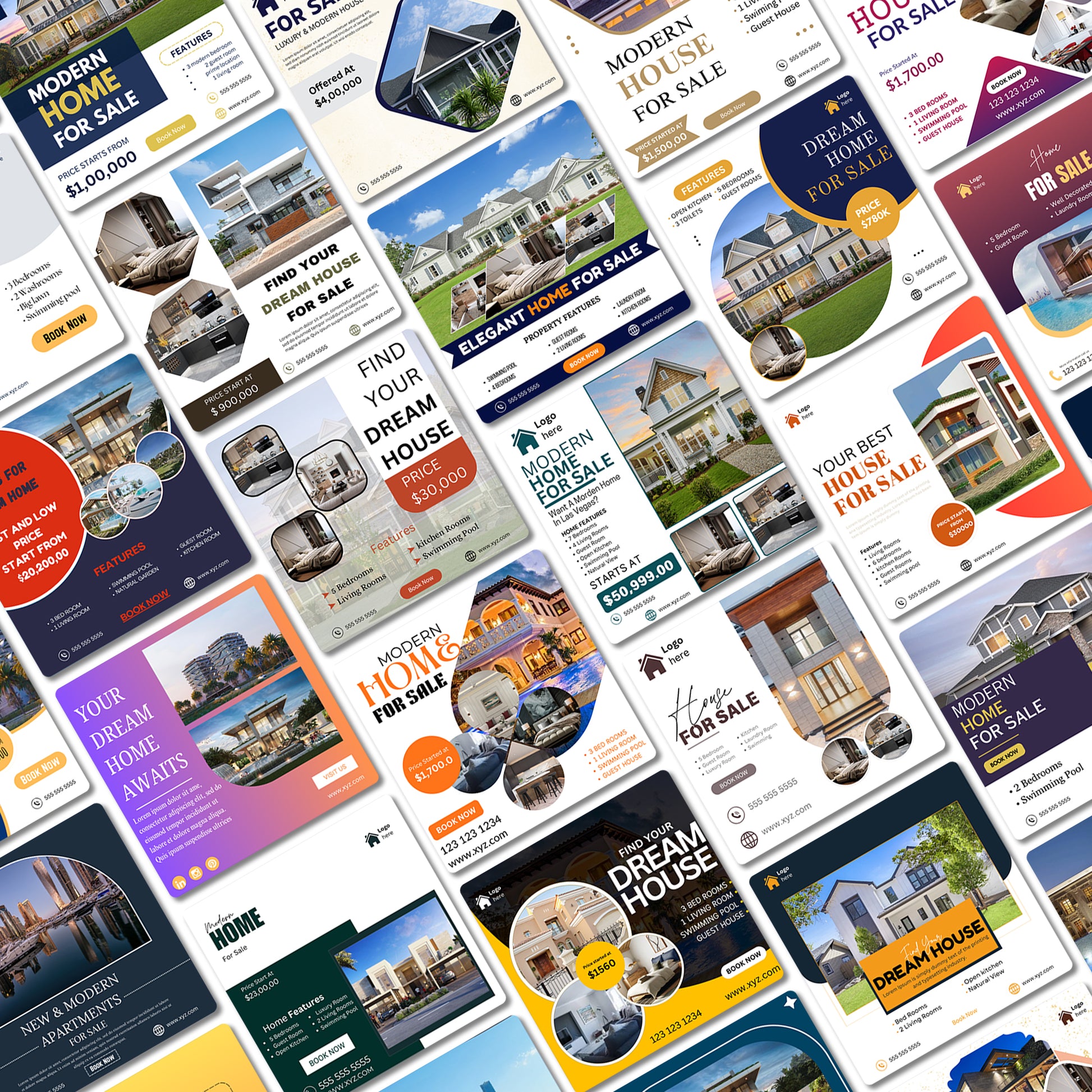 Dubai Real Estate Social Media Templates - For your Instagram, Facebook, LinkedIn - CreativeRino