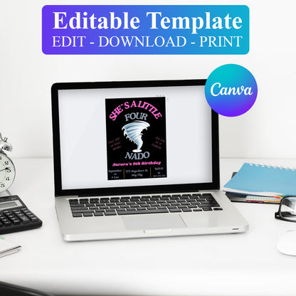 Fournado Tornado Birthday Invitation Template - CreativeRino