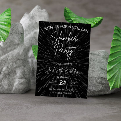 Galaxy Slumber Party Invitation Template - CreativeRino