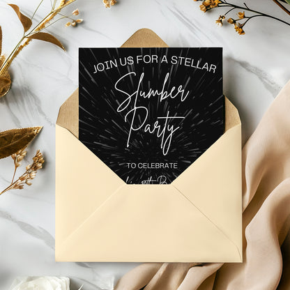 Galaxy Slumber Party Invitation Template - CreativeRino