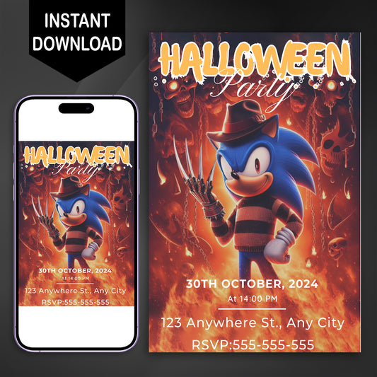 Wolverine Sonic Halloween Invitation Template