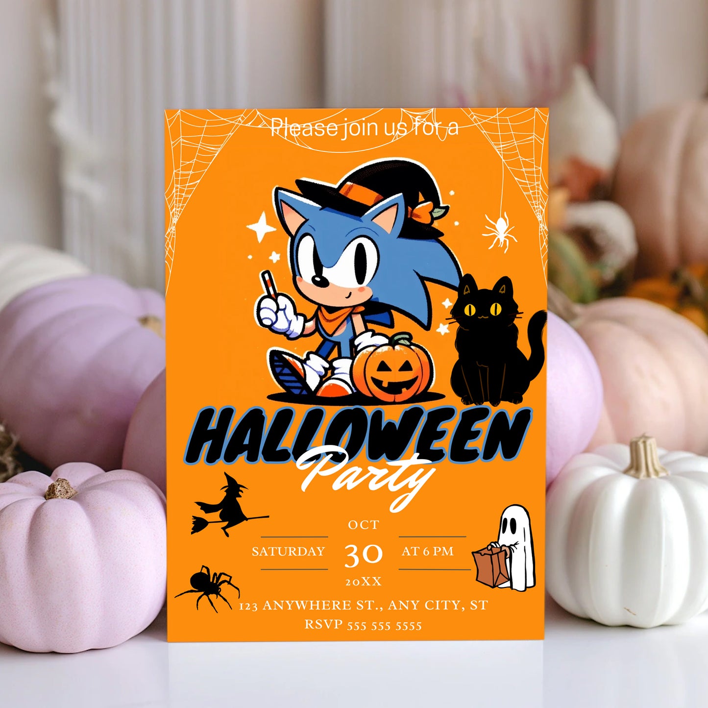 Sonic the Hedgehog Halloween Invitation Template