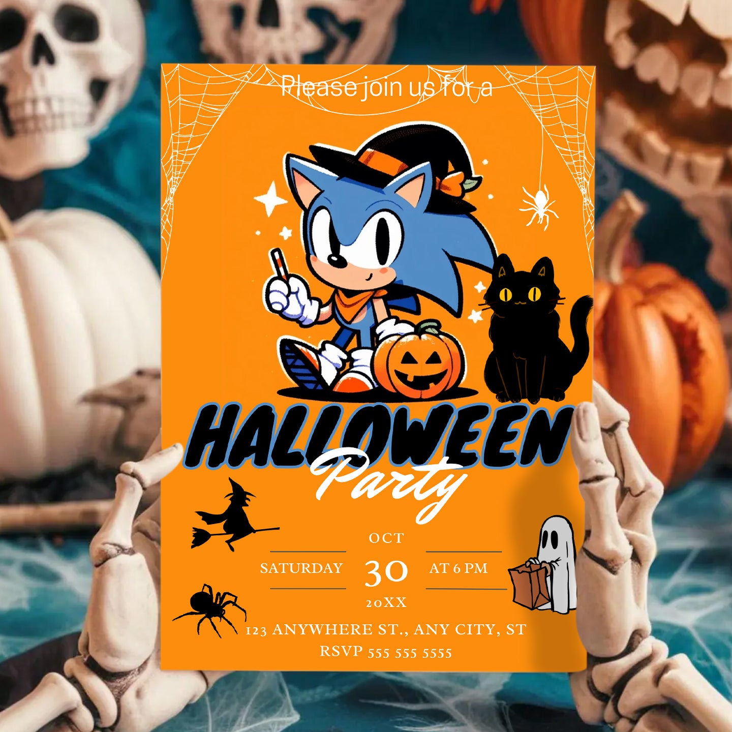 Sonic the Hedgehog Halloween Invitation Template