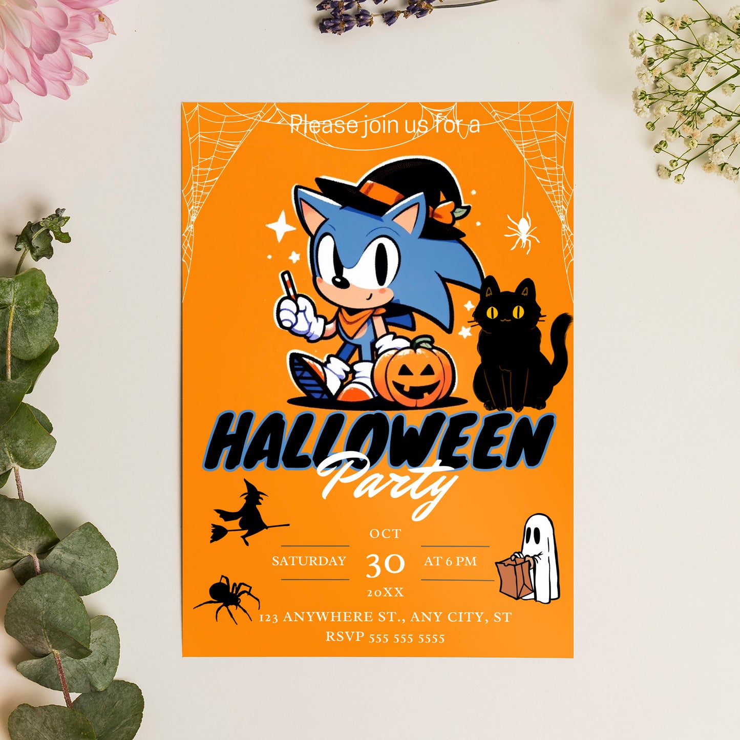 Sonic the Hedgehog Halloween Invitation Template