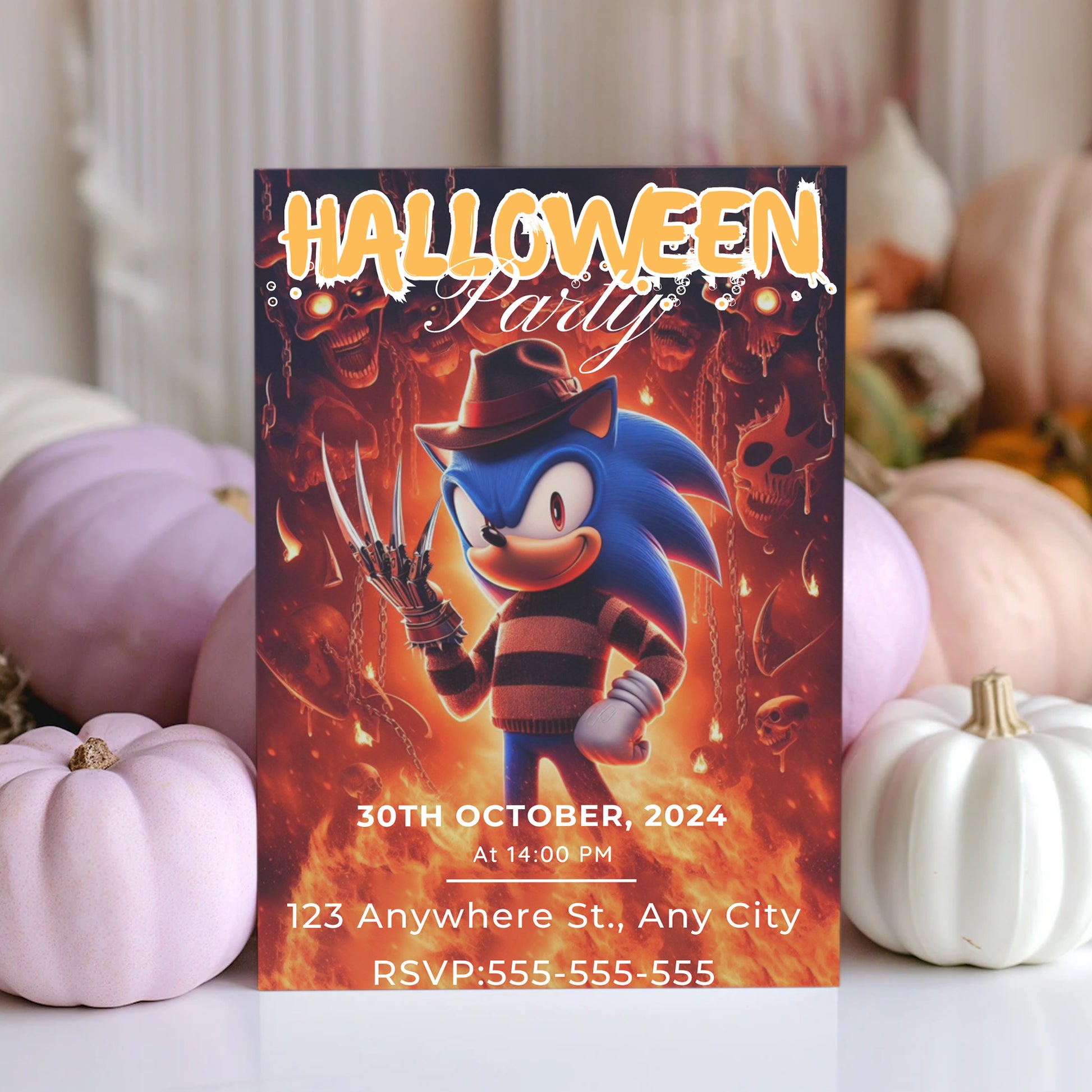 Wolverine Sonic Halloween Invitation Template - CreativeRino