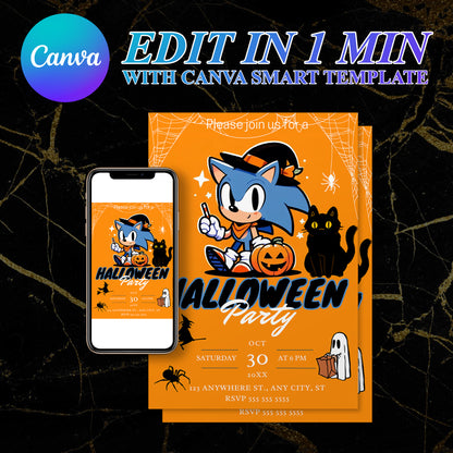 Sonic the Hedgehog Halloween Invitation Template - CreativeRino