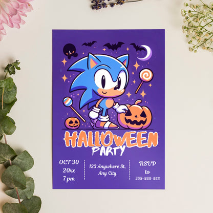 Sonic Halloween Party Invitation Template - CreativeRino