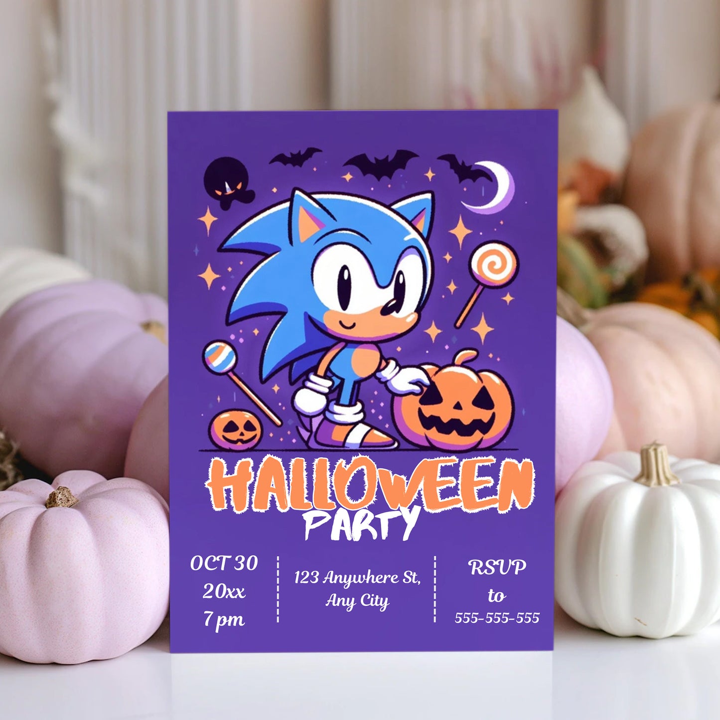 Sonic Halloween Party Invitation Template - CreativeRino