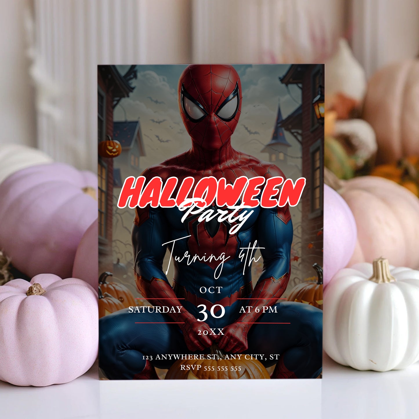 Spiderman Halloween Invitation Template