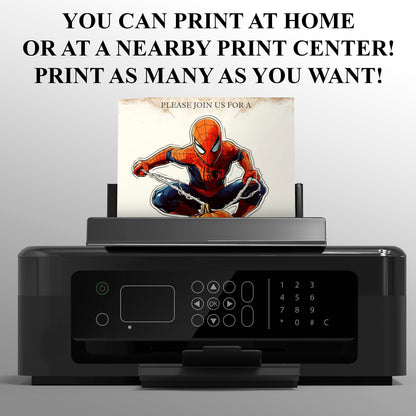 Spidey Halloween Invitation Template | Spiderman Invite - CreativeRino