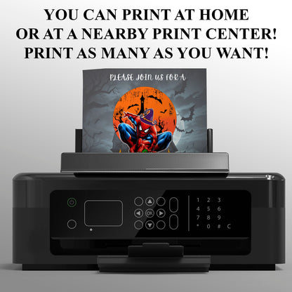 Spiderman Halloween Party Invitation Template - CreativeRino