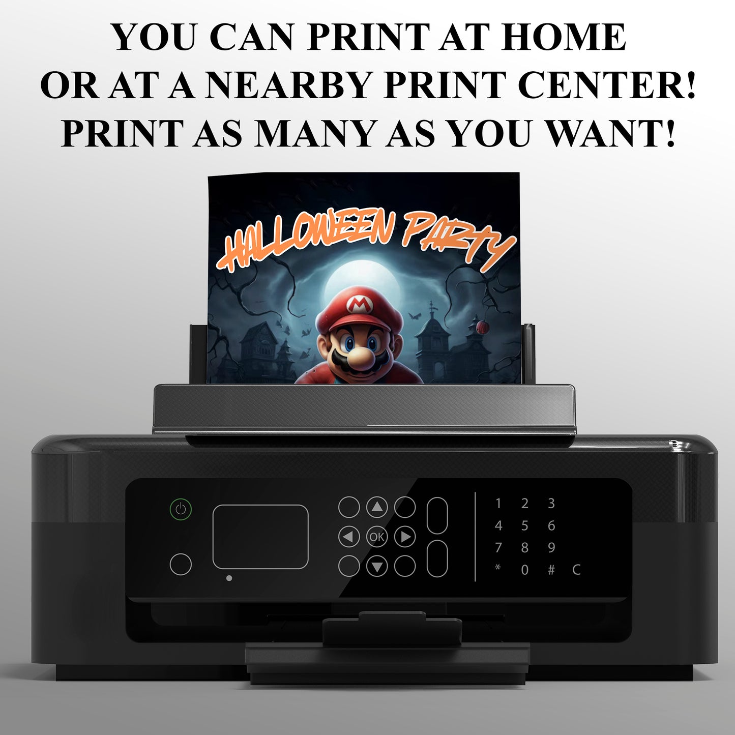 Super Mario Halloween Invitation Template