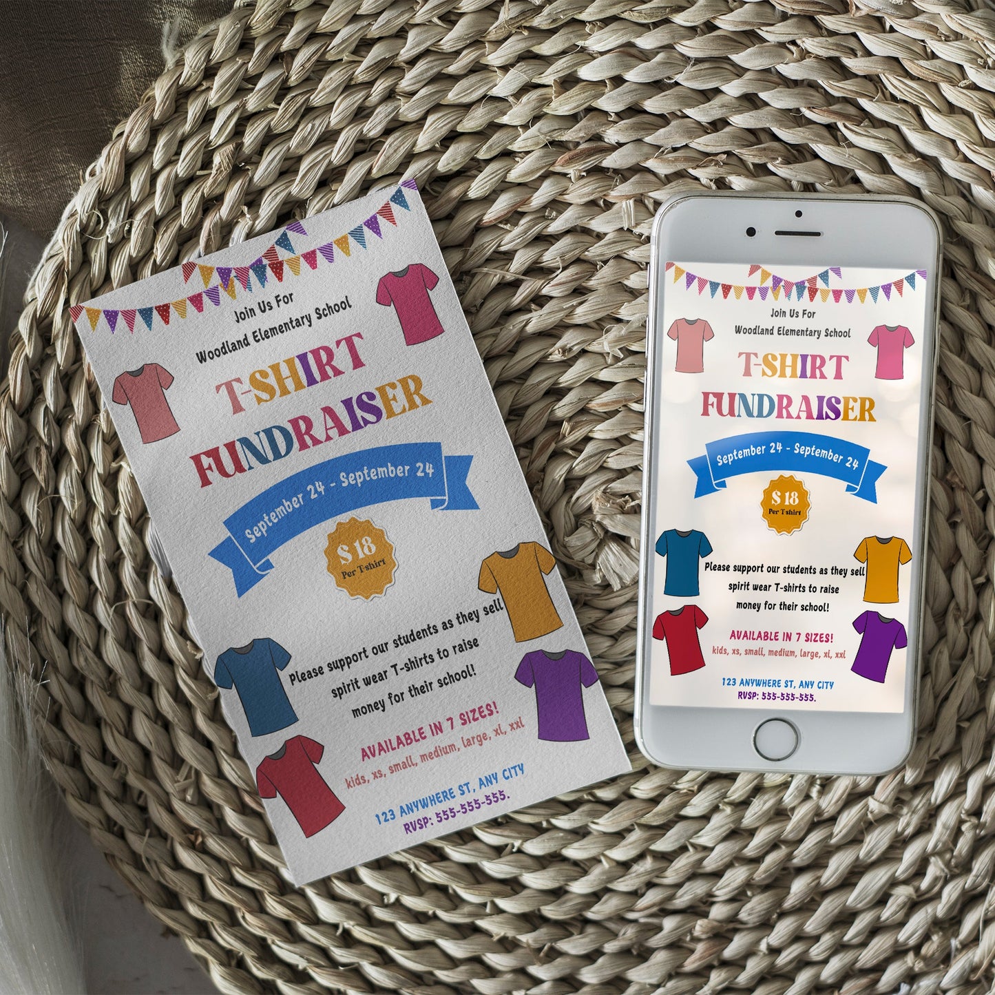 TShirt Fundraiser Flyer Template CreativeRino