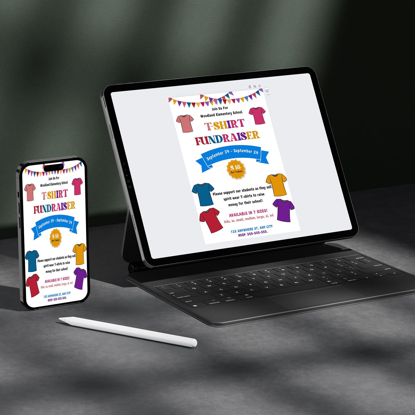 TShirt Fundraiser Flyer Template CreativeRino