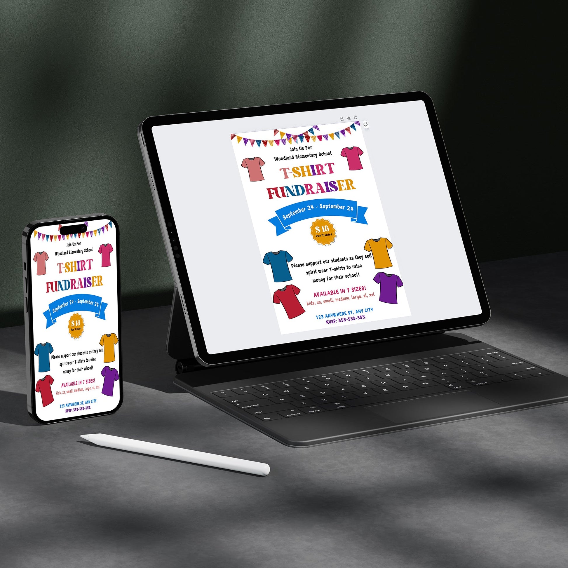 TShirt Fundraiser Flyer Template CreativeRino