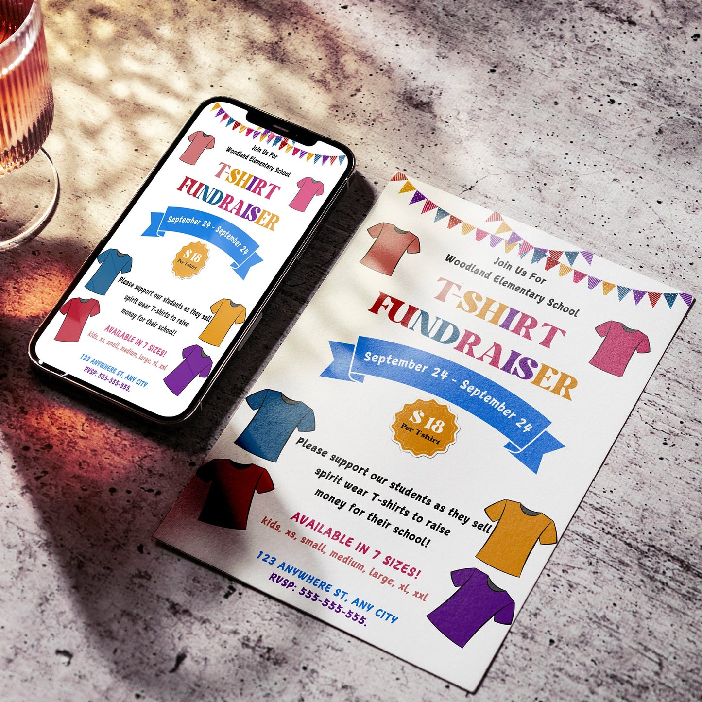 TShirt Fundraiser Flyer Template CreativeRino