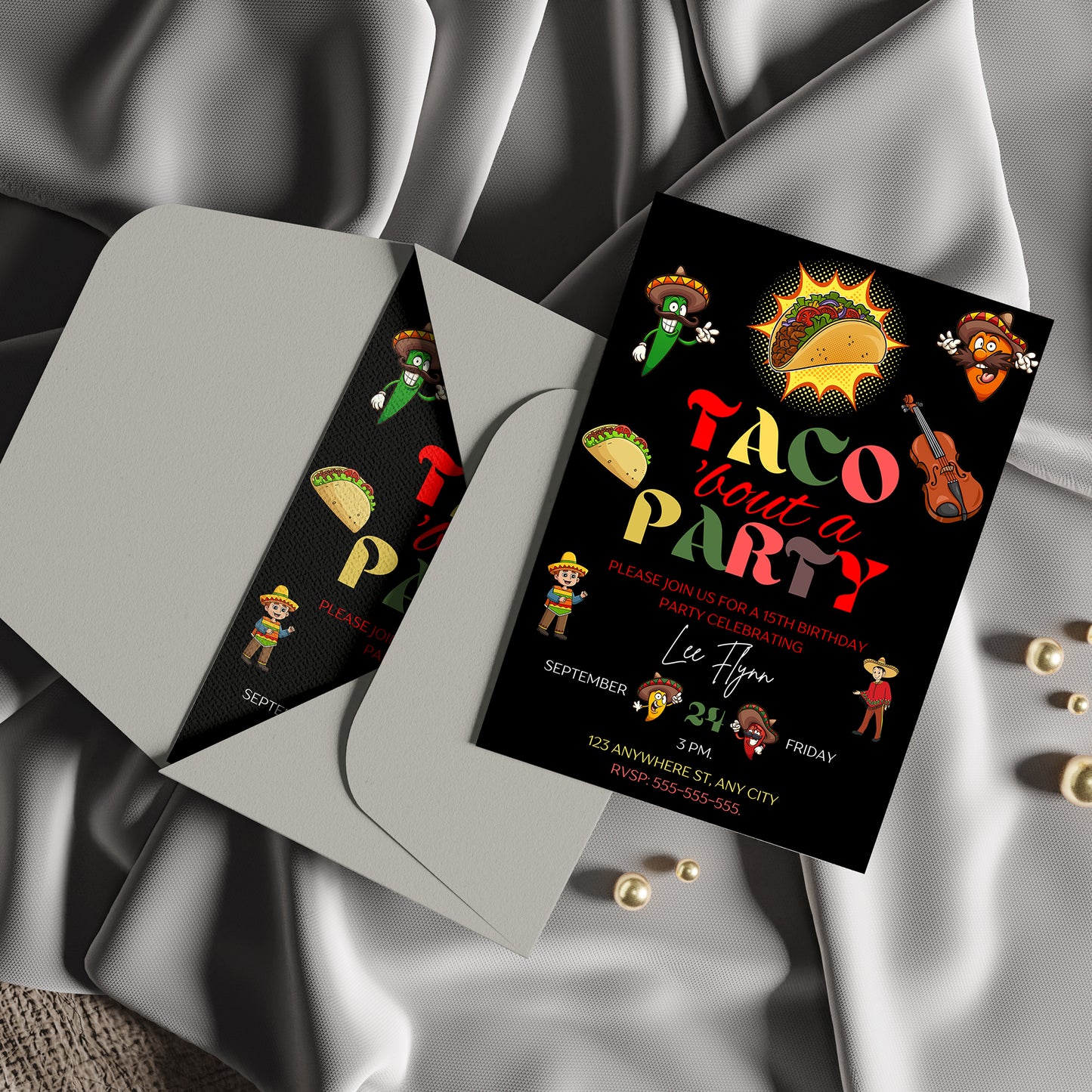 Taco Bout Birthday Invitation Template