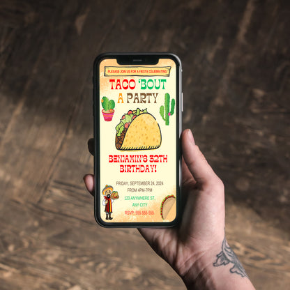 Taco Bout Birthday Invitation Template - CreativeRino