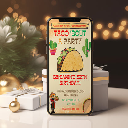 Taco Bout Birthday Invitation Template - CreativeRino