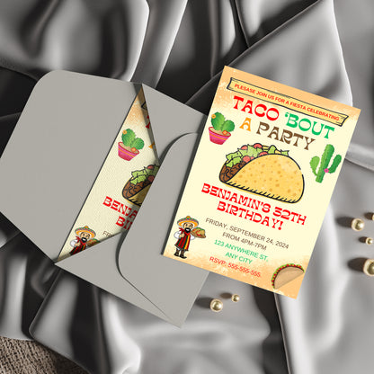Taco Bout Birthday Invitation Template - CreativeRino